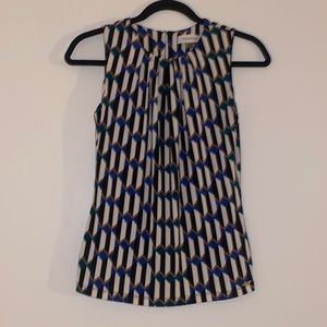 CALVIN KLEIN Printed Pleat-Neck Blouse